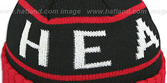 Heat HIGH-5 CIRCLE BEANIE Black-Red by Mitchell and Ness - 2nd View