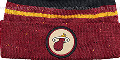 Heat HWC SPECKLED Burgundy-Black Knit Beanie by Mitchell and Ness - 2nd View