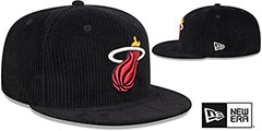 Heat LETTERMAN PIN CORDUROY Black Fitted Hat by New Era - 2nd View