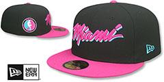 Heat MIAMI VICE SIDE-PATCH Black-Beetroot Fitted Hat by New Era - 2nd View