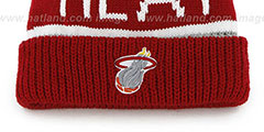 Heat THE-CALGARY Red-Grey Knit Beanie Hat by Twins 47 Brand - 2nd View