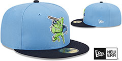 Hops MILB MARVEL DEFENDERS Sky-Navy Fitted Hat by New Era - 2nd View