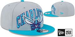 Hornets 2023 TIP OFF SNAPBACK Grey-Teal Hat by New Era - 2nd View