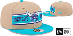 Hornets 2024 NBA DRAFT SNAPBACK Camel-Teal Hat by New Era - 2nd View