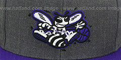 Hornets 2T-HEATHER SNAPBACK Grey-Purple Hat by Mitchell and Ness - 2nd View