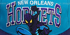 Hornets CHALK-UP HERO SNAPBACK Teal-Purple Hat by New Era - 2nd View