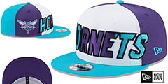 Hornets COLOR BLOCK BACK HALF SNAPBACK Hat by New Era - 2nd View