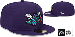 Hornets NBA CLASSIX Purple Fitted Hat by New Era - 2nd View