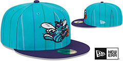 Hornets NBA CLASSIX Teal-Purple Fitted Hat by New Era - 2nd View