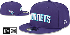 Hornets STATEMENT SNAPBACK Purple Hat by New Era - 2nd View