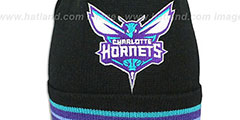 Hornets XL-LOGO BEANIE Black by Mitchell and Ness - 2nd View