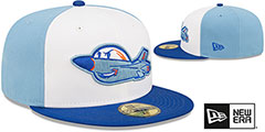 IronBirds MILB ONFIELD HOME White-Sky-Royal Fitted Hat by New Era - 2nd View