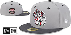 IronPigs MILB MARVEL DEFENDERS SIDE-PATCH Grey-Grey Fitted Hat by New Era - 2nd View