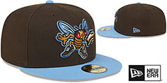 IronPigs THEME NIGHT Brown-Sky Fitted Hat by New Era - 2nd View