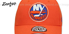 Islanders SHOOTOUT Orange Fitted Hat by Zephyr - 2nd View