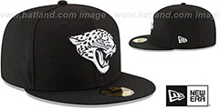 Jaguars NFL TEAM-BASIC Black-White Fitted Hat by New Era - 2nd View