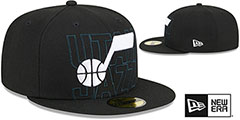 Jazz 2023 NBA DRAFT Black Fitted Hat by New Era - 2nd View