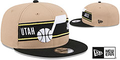 Jazz 2024 NBA DRAFT SNAPBACK Camel-Black Hat by New Era - 2nd View