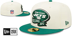 Jets 2022 NFL SIDELINE Cream-Green Fitted Hat by New Era - 2nd View