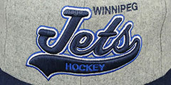 Jets 2T TAILSWEEPER STRAPBACK Grey-Navy Hat by Mitchell and Ness - 2nd View