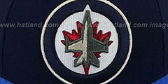 Jets 2T XL-LOGO Navy-Sky Fitted Hat by Mitchell and Ness - 2nd View