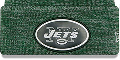 Jets BEVEL Green-White Knit Beanie Hat by New Era - 2nd View