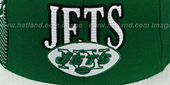 Jets LASER-STITCH SNAPBACK Green-White Hat by Mitchell and Ness - 2nd View