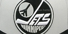 Jets MONOCHROME XL-LOGO Grey-Black Fitted Hat by Mitchell and Ness - 2nd View