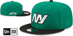 Jets NFL LIGATURE SNAPBACK Green-Black Hat by New Era - 2nd View