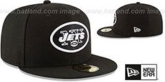 Jets NFL TEAM-BASIC-2 Black-White Fitted Hat by New Era - 2nd View