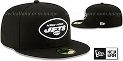 Jets NFL TEAM-BASIC Black-White Fitted Hat by New Era - 2nd View