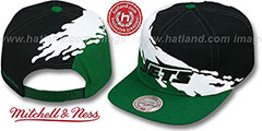 Jets PAINTBRUSH SNAPBACK Black-White-Green Hat by Mitchell and Ness - 2nd View