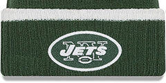 Jets RIBBED-UP Green Knit Beanie Hat by New Era - 2nd View