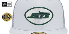 Jets TEAM-BASIC TRUCKER White Fitted Hat by New Era - 2nd View