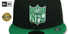 Jets THROWBACK NFL SHIELD-BASIC Black-Green Fitted Hat by New Era - 2nd View