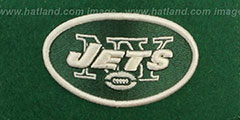 Jets TRIPLE MELTON STRAPBACK Green-White-Black Hat by New Era - 2nd View