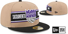 Kings 2024 NBA DRAFT Camel-Black Fitted Hat by New Era - 2nd View