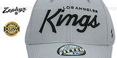 Kings VINTAGE SCRIPT SHOOTOUT Grey Fitted Hat by Zephyr - 2nd View