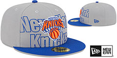 Knicks 2023 ALTERNATE NBA DRAFT Grey-Royal Fitted Hat by New Era - 2nd View