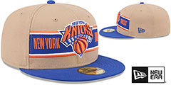 Knicks 2024 NBA DRAFT Camel-Royal Fitted Hat by New Era - 2nd View