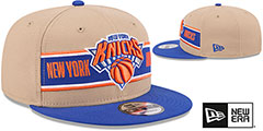 Knicks 2024 NBA DRAFT SNAPBACK Camel-Royal Hat by New Era - 2nd View