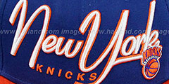 Knicks 2T CHARZ SNAPBACK Royal-Orange Hat by New Era - 2nd View