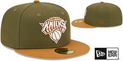 Knicks 2T COLOR PACK Olive-Tan Fitted Hat by New Era - 2nd View