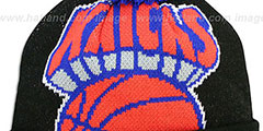 Knicks HWC-BIGGIE Black Knit Beanie Hat by New Era - 2nd View