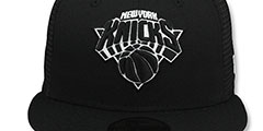 Knicks TEAM-BASIC TRUCKER Black-White Fitted Hat by New Era - 2nd View