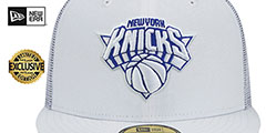 Knicks TEAM-BASIC TRUCKER White Fitted Hat by New Era - 2nd View