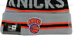 Knicks THE-COACH Grey-Black Knit Beanie Hat by New Era - 2nd View