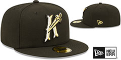 Knights MILB ONFIELD ALT 1 Black Fitted Hat by New Era - 2nd View