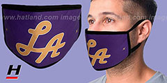 LA SCRIPT Purple-Gold Washable Fashion Mask by Hatland.com - 2nd View