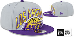 Lakers 2023 TIP OFF SNAPBACK Grey-Purple Hat by New Era - 2nd View